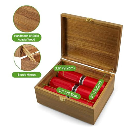 DRASTAR Wooden Keepsake Box, Large Acacia Storage Memory Box with a Hinged Lid for Crafts and Photo Storage