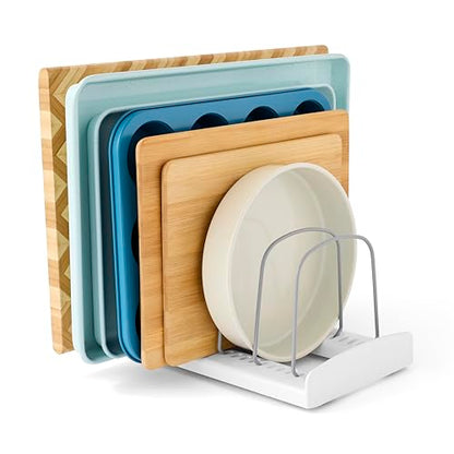 YouCopia StoreMore Bakeware Rack, Adjustable Dividers, Baking Pan Organizer