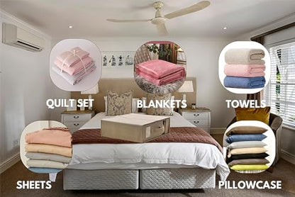 Linen Closet Organizer with Visible Window - Sheet, Blanket, Duvet & Pillowcase Folding Storage (Gray)