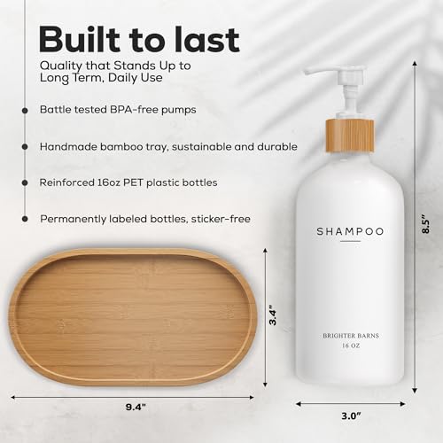 White Shampoo, Conditioner, and Body Wash Dispenser Set (White)
