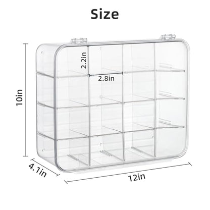 Tie Organizer Dividers Box, 16 Compartment Sock Underwear Drawer Organizer with Lid, Removable Divided Drawer Wardrobe Storage Box for Tie, Bra Storage (16-Cell)