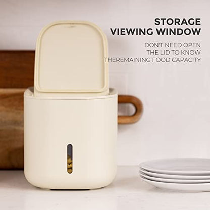 Zuutii Rice Storage Container,Food Container, Dry Food Storage,7.2lbs Pet Food Dispenser, 6.9Qt/11lbs Large Storage Bin with Lid,Silicone Ring & Moisture Proof,for Grain Cereal Soybean Corn,Begie