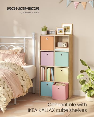 SONGMICS Storage Cubes, Set of 6 Odorless Foldable Storage Boxes | Closet Organizers for Shelf, Rainbow Storage Bins, 10.2 x 10.2 x 11 Inches, URFB226X01