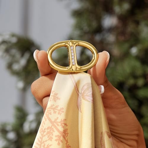 Cicy Bell Womens Oval Silk Scarf Ring 18K Gold Plated