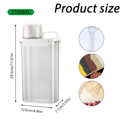 78oz Clear Laundry Detergent Dispenser, Double Sealed Storage Container with Wide Mouth & Funnel Design, Transparent Leak-proof Organizer for Laundry Room, Fabric Softener, Bleach (78OZ)