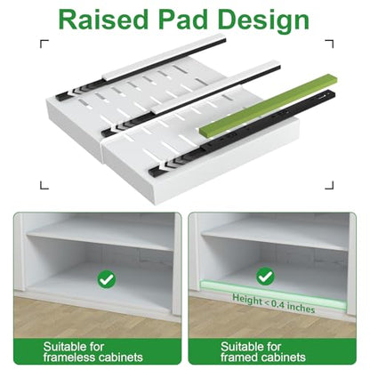 PAKETA 4 Pack Expandable Pull Out Cabinet Organizer,21" Deep | Pull Out Drawers for Cabinets with width from 12" to 20",Sliding Drawers for Cabinets with Upgrade 3 Slide Rails,hold 65 lbs