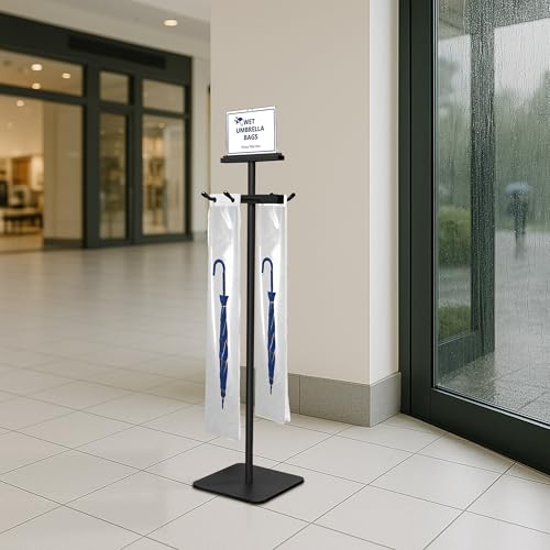 Montex Wet Umbrella Stand with Free 200 Plastic Umbrella Bags and Holder