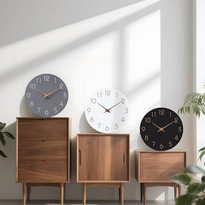 12" Wall Clock Battery Operated Silent Non-Ticking Modern Simple | Analog Kitchen Home Bathroom Living Room Bedroom Office Mordern Simple