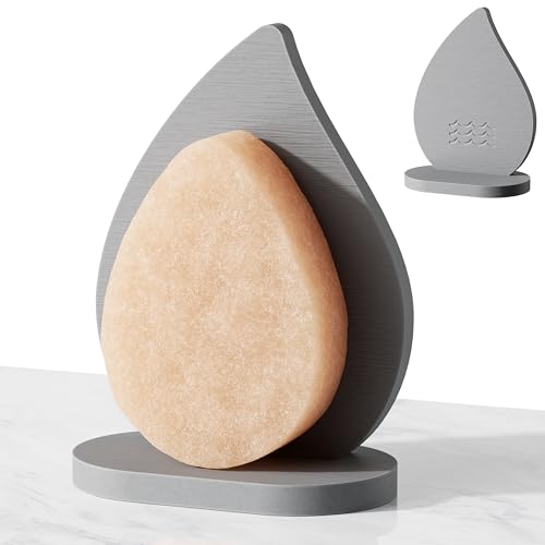 Facial Sponge Holder Compatibe with Buff-Puff Facial Sponge, Diatomite Water Absorbing Stone Drying Makeup Sponge Holder for Bathroom Counter