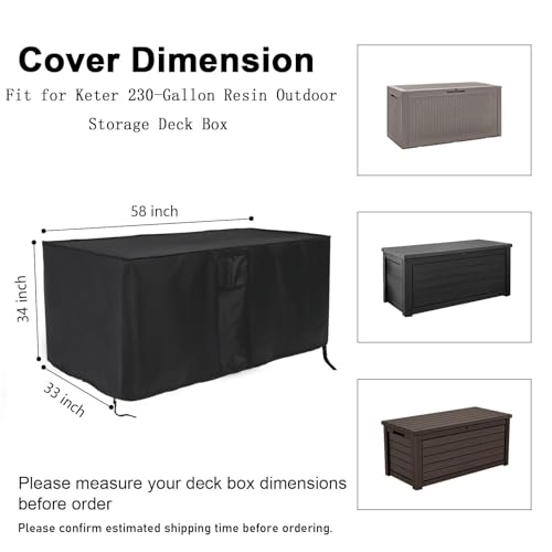 Outdoor Storage Box Cover for Keter XXL 230 Gallon 58x33x34in