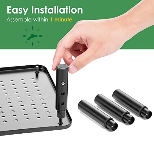2 Pack Desktop Riser, 3 Height Adjustable Monitor... (Black | Alloy Steel)