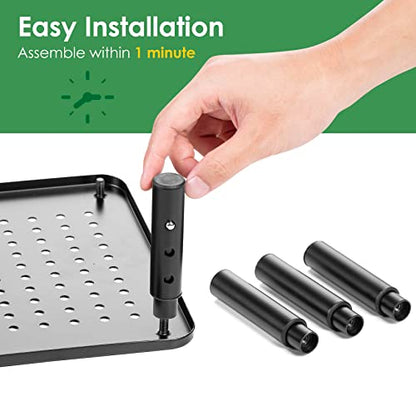 2 Pack Desktop Riser, 3 Height Adjustable Monitor... (Black | Alloy Steel)