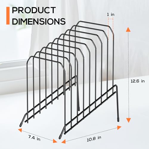 Incline Sorter Desk File Organizer, Metal Desk Magazine Folder Holder with 8-Section Vertical Compartments Rack File Organizer for Office, Home, School