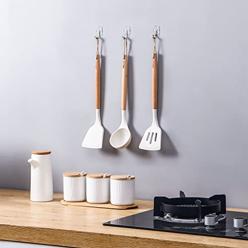 MOVELYST Clear Wall Hooks for Hanging, 30 Hooks+40 Strips, Value Pack (S) | Removable Hooks for Walls No Damage, Hanging Hooks with Adhesive Strips for Hanging, Organization and Decoration, Easy to Use