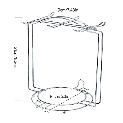 Tea Cups and Saucers Holder,Metal Tea Cups Coffee Cups Rack,Organizer for Coffee Cup Spoon and Saucers (Silver)