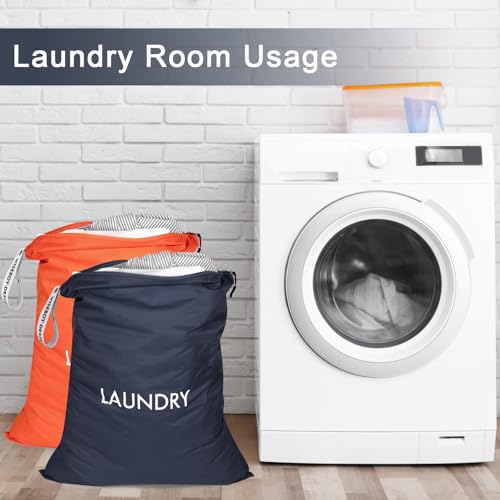 WiseBoy 2 Pack Travel Laundry Bags for Dirty Clothes, Laundry Bag, Zippered | Water-Resistant Nylon Wet Dry Bag, Odor-Proof Washable Pouch for Gym, Swimming, College Dorm & Suitcase Organization