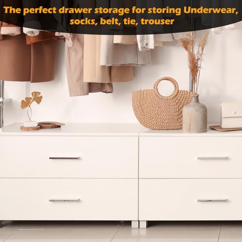 Soft Scarf Organizer for Closet Drawer 3 Set Fabric Storage Bins with 6, 7, and 8 Compartments for Scarves and Accessories Space Saving Closet Organizers Non Damaging Flexible Storage for Home (Beige)