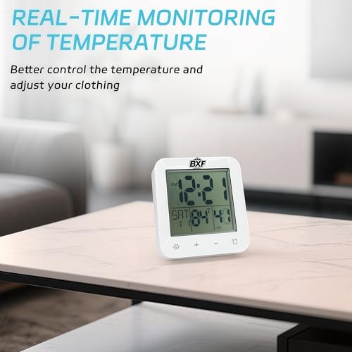 Digital Shower Clock Waterproof,Bathroom Extra Large LCD Screen Wall Clock Timer,Countdown,Moisture Proof,Anti Splash,Display Temperature,Time,Date and Week,Suction Cup,Hanging,Hole Stand
