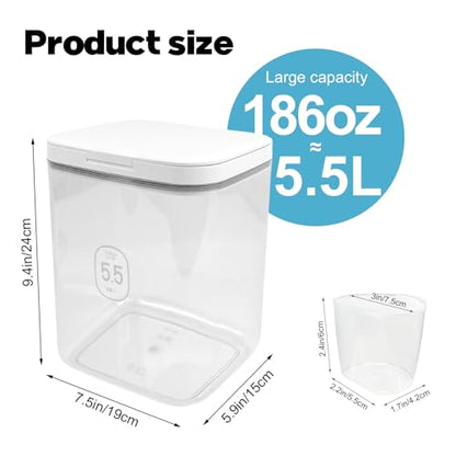 5.5L Laundry Detergent Dispenser with One-Press Lid, Laundry Powder Container for Laundry Room Organization and Storage Pod and Airtight Dishwasher Pod Holder for Bead Powder 1pack