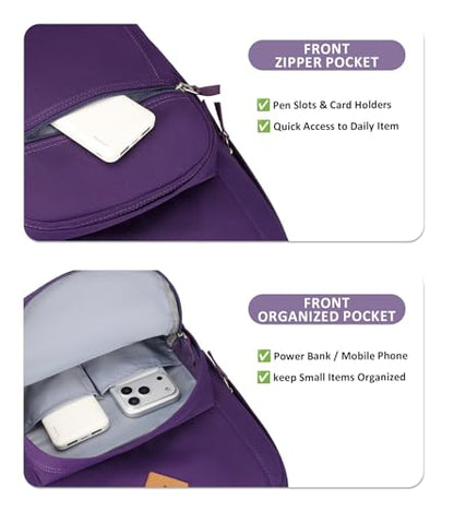 abshoo Girls Solid Color Backpack For College Women Water Resistant School Bag (Purple)