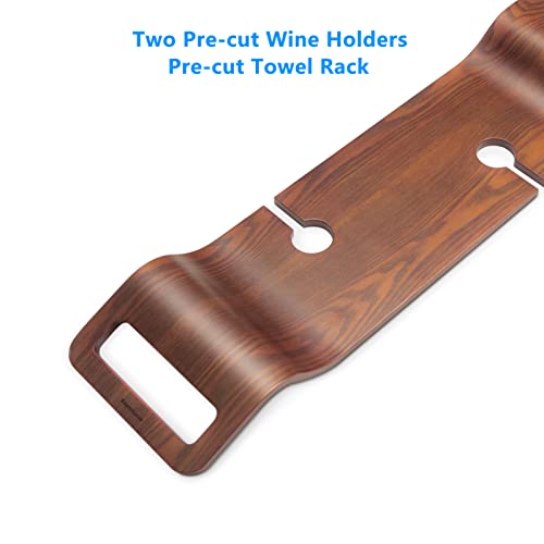 Corsica Luxury Wood Tub Caddy, Walnut Color, Comfortable Bath with 2 Wine Glass Holders, Fits Most Freestanding Tubs