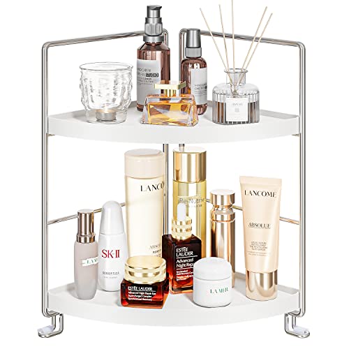 KINGNERWI 2-Tier Bathroom Counter Organizer, Vanit... (Silver)