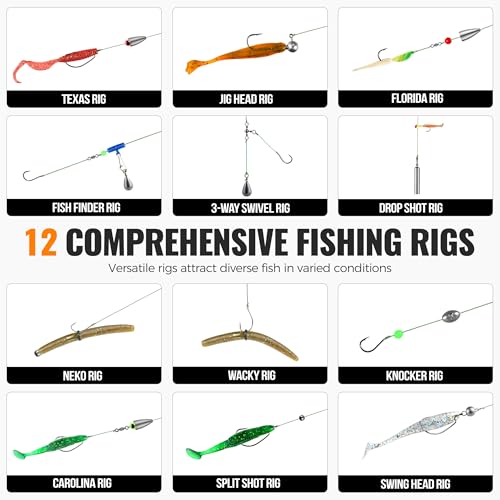 PLUSINNO 264/397pcs Fishing Accessories Kit, Organized Fishing Tackle Box with Tackle Included, Fishing Hooks, Fishing Weights Sinkers, Swivels, Beads, Fishing Gear Set Equipment for Bass Trout
