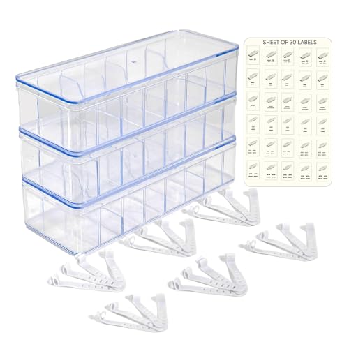 Set of 3 Cable Organizer Box W/Labels - Charger Box, Stackable W/Lids-Cord Organizer Junk Drawer- Cord Storage Box for Desk -Cable Organizer case, Multiuse Organizer