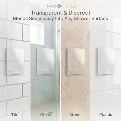Shower Hair Catcher - Disposable Adhesive Hair Collector Pads for Wall, Shower & Tub - Prevents Hair Clogs & Drain Blockages - 2-Pack (24 Sheets Total, 12 per Pad)