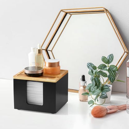 Disposable Face Towel Holder Box - Wood Facial Container Compatible with Clean XL - Towel Storage Makeup Organizer for Vanity, Bathroom Organization (Excluding Facial Towels)
