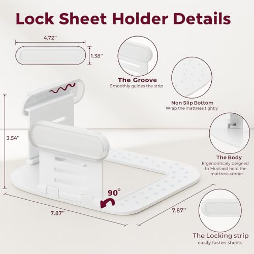 Bed Sheet Holders for Corners — 4-Pack Sheet Suspenders & Sheets Holder, Strong Grip Bed Accessories,Fitted Sheet Holder, Keeps Sheets Tight & Smooth, Easy Install & Fits All Mattress Type