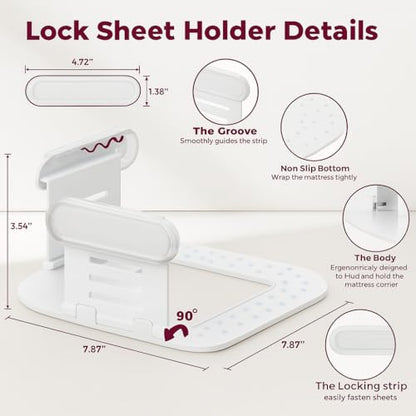 Bed Sheet Holders for Corners — 4-Pack Sheet Suspenders & Sheets Holder, Strong Grip Bed Accessories,Fitted Sheet Holder, Keeps Sheets Tight & Smooth, Easy Install & Fits All Mattress Type