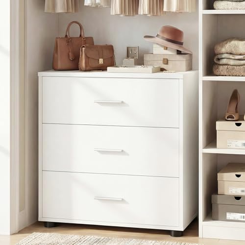 Aheaplus 21.7" Closet Drawers, Wood Closet Organizers and Storage with 3 Drawers, Closet Drawers Organizer System, Nightstands Bedside End Table with 3 Drawers Storage for Bedroom, White1