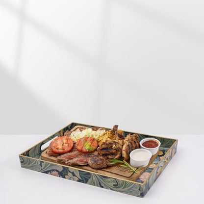 AGIOTA Coffee Table Trays for Living Room Serving Tray with Handles, Modern Large Tray for Ottoman Coffee Table