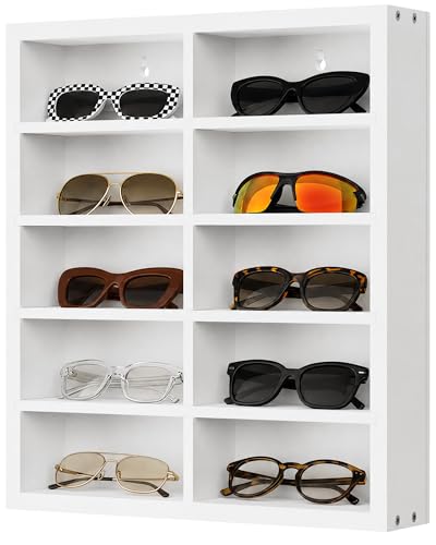TJ.MOREE 10-Pair Sunglasses Organizer Display Case for Wall Eyewear Holder