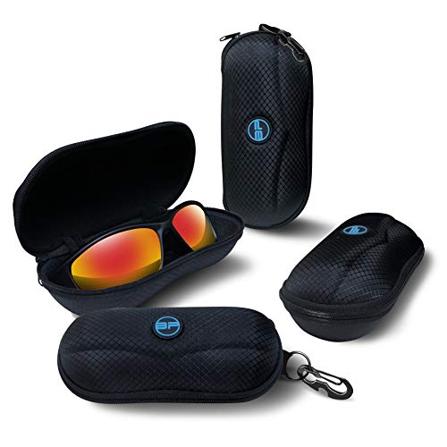 Sunglasses Case Semi Hard EVA Shell with Metal Hanging Hook Belt Clip Sun Glasses Storage