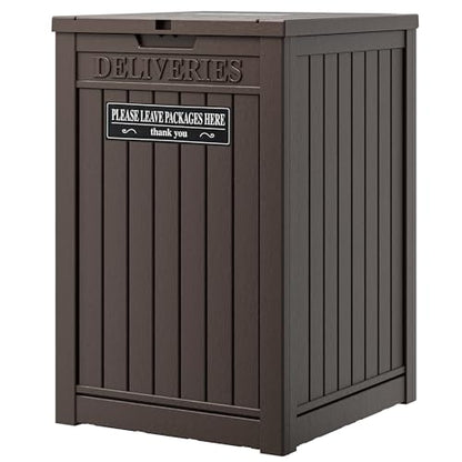 Package Delivery Box for Outside, 48 Gallon Storage with Lockable Secure, Large Resin Outdoor Package Drop Container