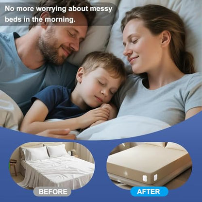 Bed Sheet Holders for Corners: Fitted Bed Sheet Grippers with Twist-Lock Clips Keep Sheets Tight Heavy-Duty Grip Quick All Mattresses Easy Installation 4 Pack White