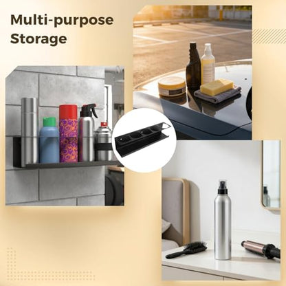 4 Pcs Spray Can Holder Organizers, 5-can Wall-Mounted Aerosol Can Storage Racks with 3" Openings, Heavy-Duty Metal Paint Bottle Organizers for Garage, Shop, Utility Room