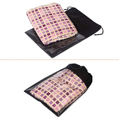 24 Pack Portable Shoe Bags for Travel Large Shoes Pouch Storage Organizer Clear Window with Drawstring for Men and Women Black
