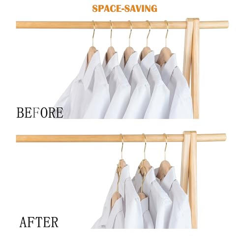 Clothes Hanger Connector Hooks, 36 Pack Gold Metal Cascading Extender Clips, Sturdy Mini Hanger Hooks for Velvet Hangers, Closet Space Saving Organizer