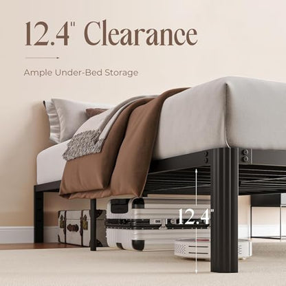 Full Metal Bed Frame 14 Inch, Heavy Duty Platform, No Box Spring Needed