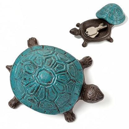 Ionela Turtle Key hiders Outside Garden Hide a Key, Antique Blue