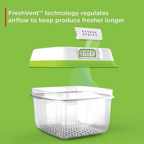 Rubbermaid FreshWorks Produce Saver, Medium and Large Storage Containers, With Lids, 8-Piece Set