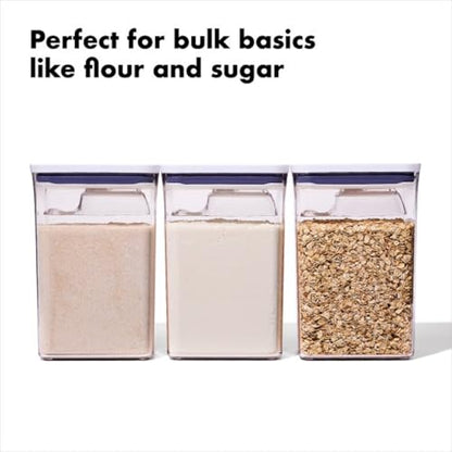 OXO New Good Grips 6‑Piece POP Container Bulk Set, Stackable with Attached ½ Cup Scoops, Panty Organization and Storage