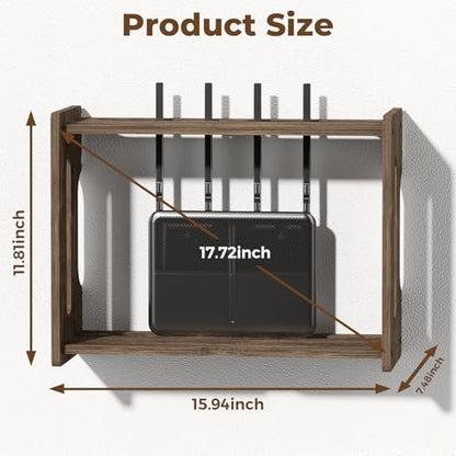 Router Box Hider, Wood Cable Shelf for Modem, Wall Mount