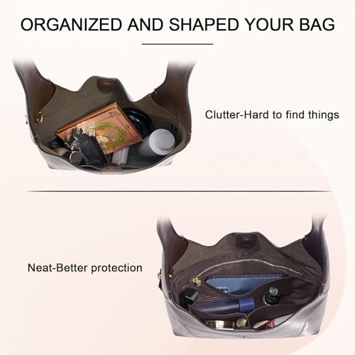 Dupont Paper Purse Organizer Inserts for brooklyn 28 Insert Keeps Tote Handbag（Brown）