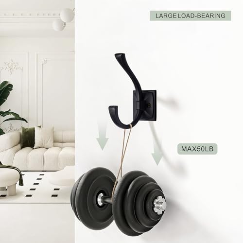 TUNNY 5 Pack Antique Design Wall Hanging Coat Hooks - Matte Black Coat Hooks Towel Hook for Entry Shoe Cabinet, Wardrobe Bathroom Bedroom Furniture Hardware