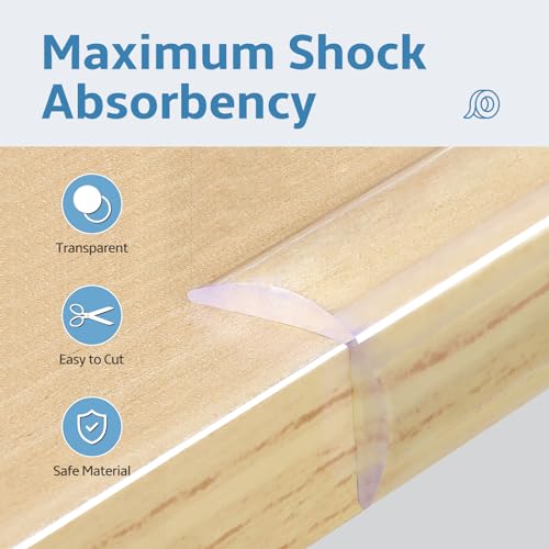 Edge Corner Protector Baby Proofing 18ft (5.5M) with 8 Corners, Clear Soft Corner Protectors Baby Proof, Furniture Corner Guard & Edge Safety, Edge Protector for Table and Fireplace