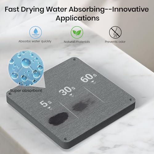 BOTEMY Toothbrush Holders with Quick Drying Mat—Black Toothbrush and Toothpaste Holder for Bathroom—Upgrade 3 Slots Openwork Design Bathroom Counter Organizer for Electric Toothbrush,Razor,Toothpaste